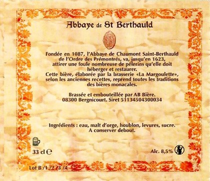 Etiquette BRASSERIE AB BIERES 50B