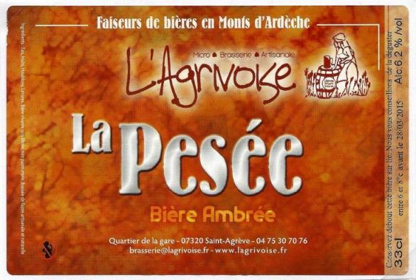etiquette BRASSERIE L'AGRIVOISE 15
