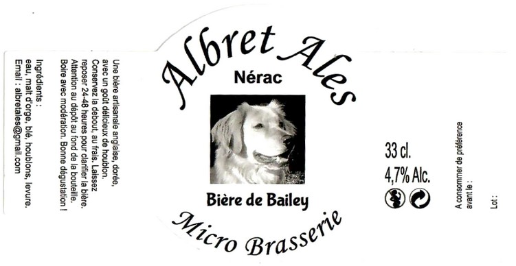 Etiquette BRASSERIE ALBRET ALES 06