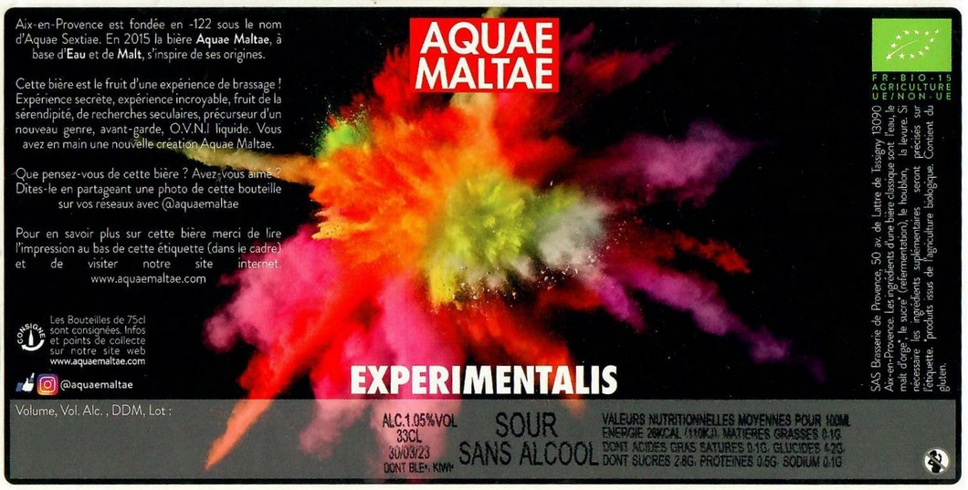 etiquette BRASSERIE AQUAE MALTAE 16