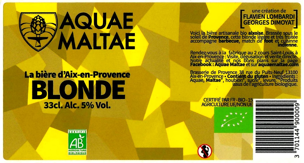 etiquette BRASSERIE AQUAE MALTAE 20