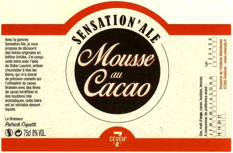 etiquette BRASSERIE ARDECHE MERIDIONALE 25