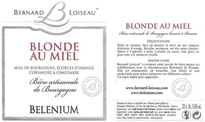 etiquette BRASSERIE BELENIUM 19