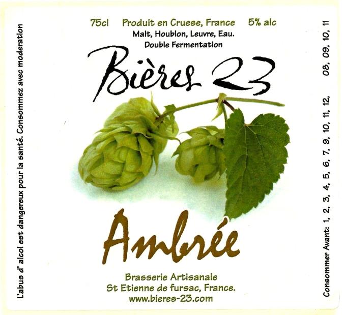 etiquette BRASSERIE BIERES 23 06