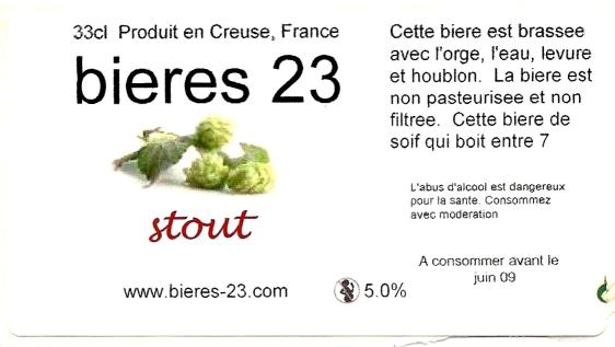etiquette BRASSERIE BIERES 23 11