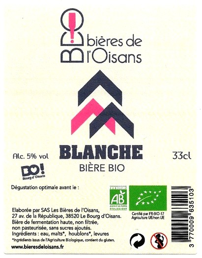 etiquette BRASSERIE BIERES DE L'OISANS 07