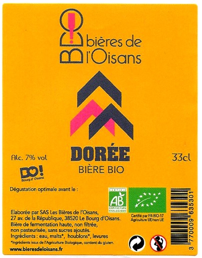 etiquette BRASSERIE BIERES DE L'OISANS 15