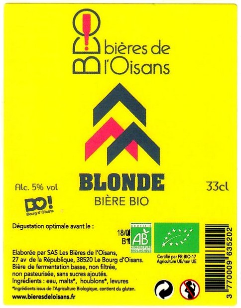 etiquette BIERES DE L'OISANS 23