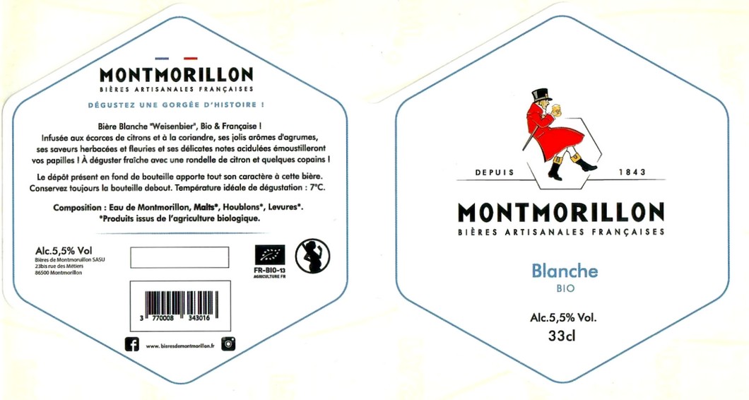 Etiquette BRASSERIE BIERES DE MONTMORILLON 01