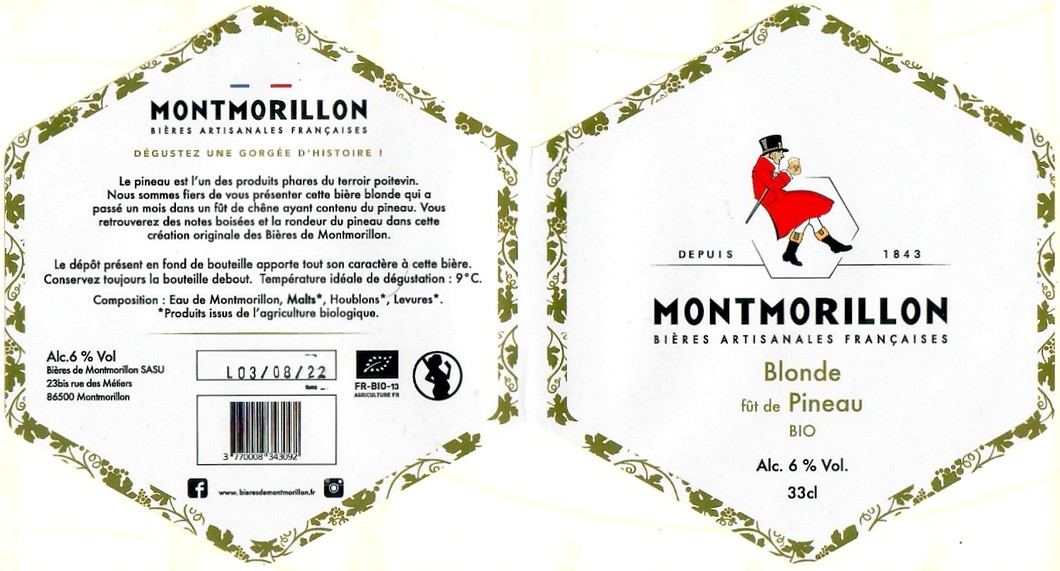 Etiquette BRASSERIE BIERES DE MONTMORILLON 02