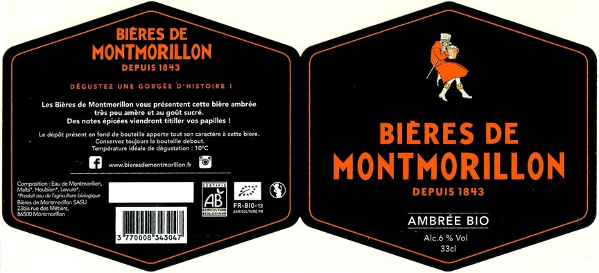 Etiquette BRASSERIE BIERES DE MONTMORILLON 14