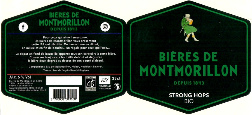 Etiquette BRASSERIE BIERES DE MONTMORILLON 27