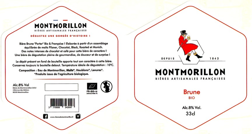 Etiquette BRASSERIE BIERES DE MONTMORILLON 37