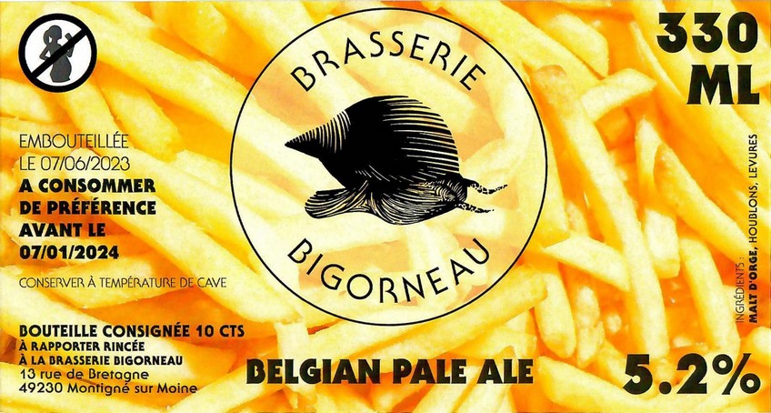 Etiquette BRASSERIE BIGORNEAU 24