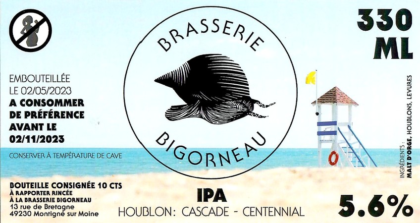 Etiquette BRASSERIE BIGORNEAU 32