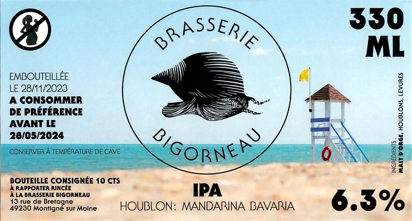 Etiquette BRASSERIE BIGORNEAU 33