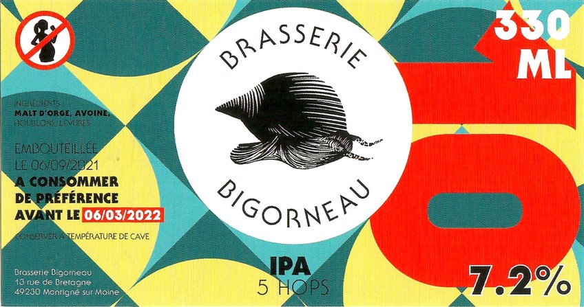 Etiquette BRASSERIE BIGORNEAU 34
