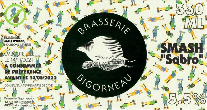 Etiquette BRASSERIE BIGORNEAU 49