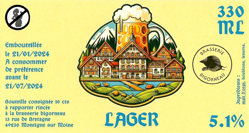 Etiquette BRASSERIE BIGORNEAU 55
