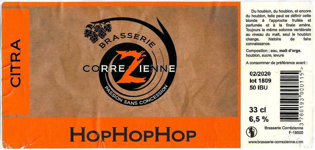 Etiquette BRASSERIE CORREZIENNE 76