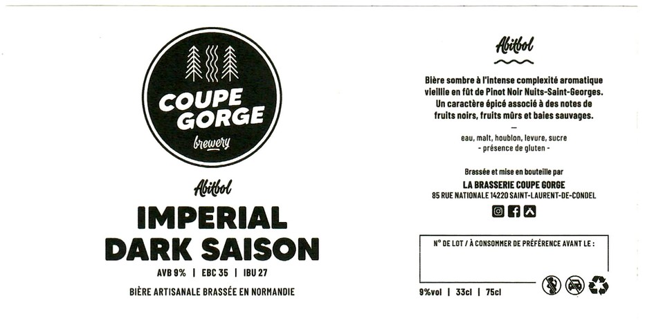 etiquette BRASSERIE COUPE GORGE 05