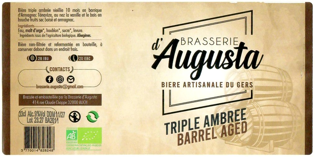 Etiquette BRASSERIE D'AUGUSTA 18