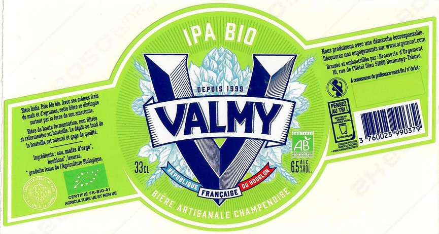 Etiquette BRASSERIE D'ORGEMONT 107