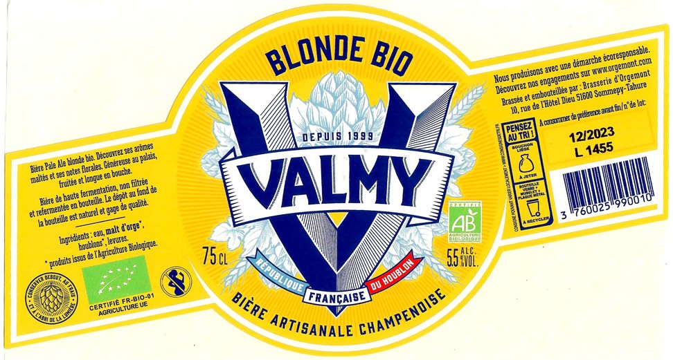 Etiquette BRASSERIE D'ORGEMONT 108