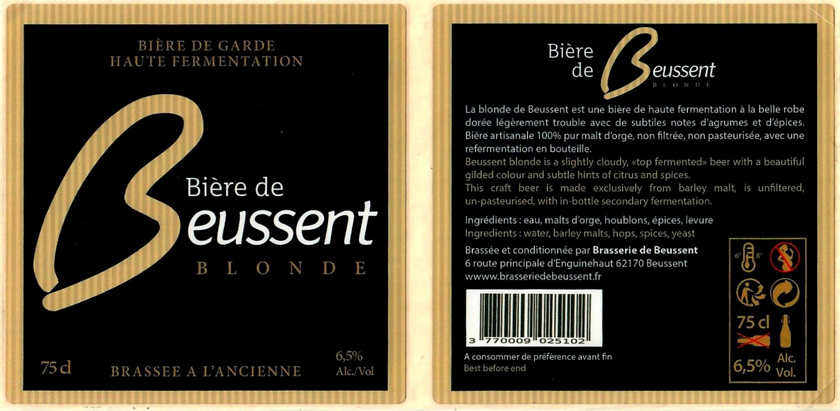 etiquette BRASSERIE DE BEUSSENT 01