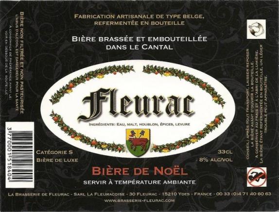 etiquette BRASSERIE DE FLEURAC 01