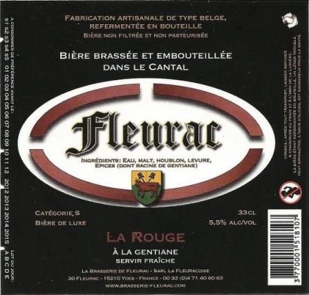etiquette BRASSERIE DE FLEURAC 07