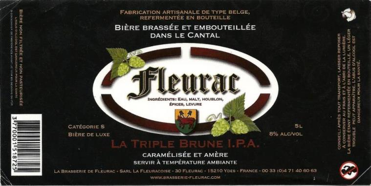 etiquette BRASSERIE DE FLEURAC 15