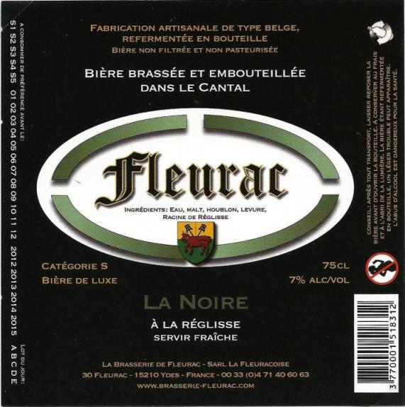 etiquette BRASSERIE DE FLEURAC 27