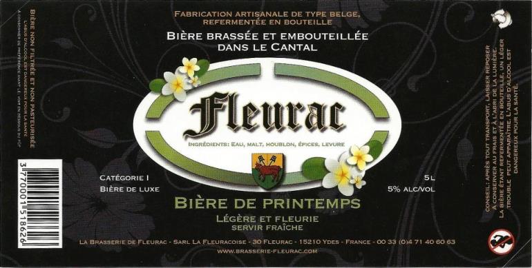 etiquette BRASSERIE DE FLEURAC 31