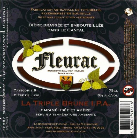 etiquette BRASSERIE DE FLEURAC 34