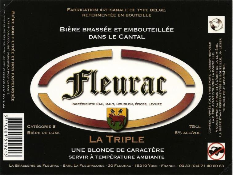 etiquette BRASSERIE DE FLEURAC 38