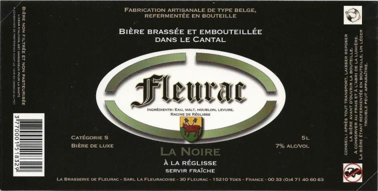 etiquette BRASSERIE DE FLEURAC 39