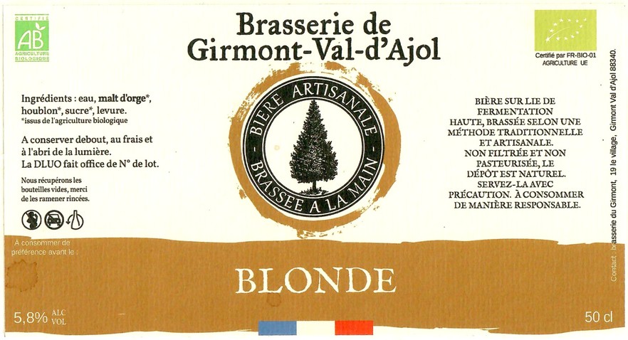 Etiquette BRASSERIE DE GIRMONT 01