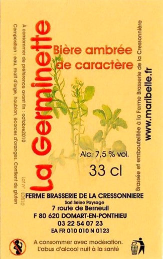 Etiquette BRASSERIE DE LA CRESSONNIERE 06