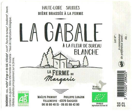 Etiquette BRASSERIE DE LA FERME DU MARGARIC 07