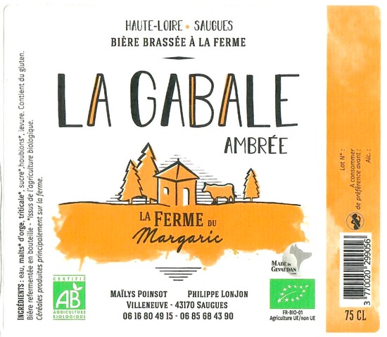 Etiquette BRASSERIE DE LA FERME DU MARGARIC 11