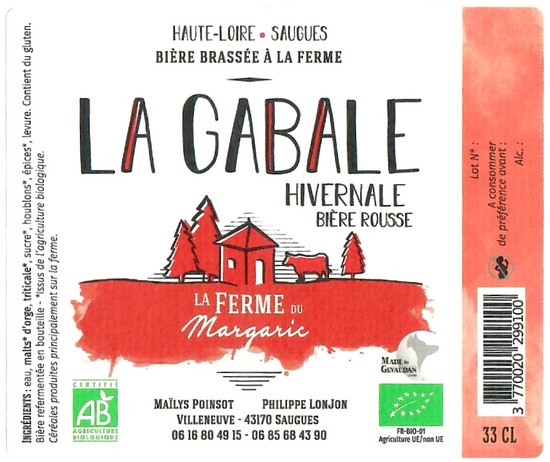 Etiquette BRASSERIE DE LA FERME DU MARGARIC 12