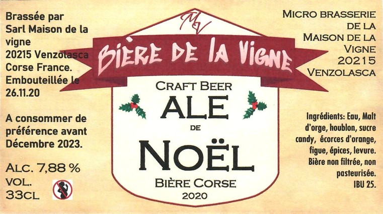 etiquette BRASSERIE DE LA MAISON DE LA VIGNE 01