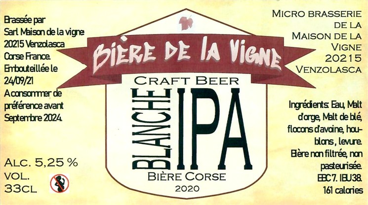 Etiquette BRASSERIE DE LA MAISON DE LA VIGNE 08