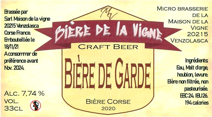 Etiquette BRASSERIE DE LA MAISON DE LA VIGNE 10