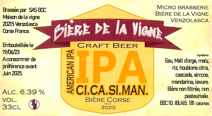 Etiquette BRASSERIE DE LA MAISON DE LA VIGNE 16