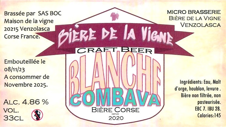 Etiquette BRASSERIE DE LA MAISON DE LA VIGNE 18