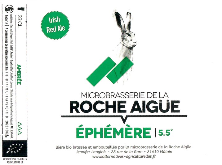 Etiquette BRASSERIE DE LA ROCHE AIGUE 08