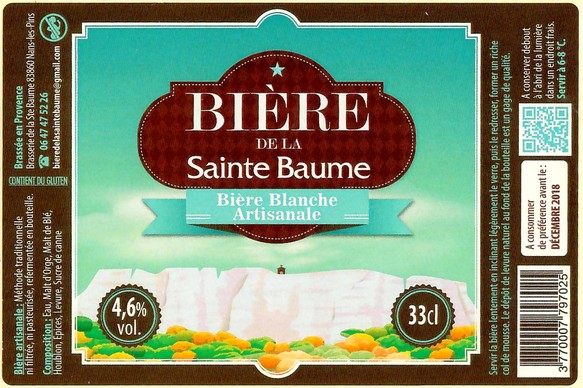 Etiquette BRASSERIE DE LA SAINTE BAUME 83 03