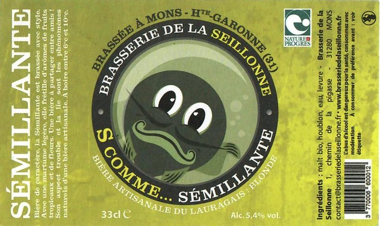 Etiquette BRASSERIE DE LA SEILLONNE 29